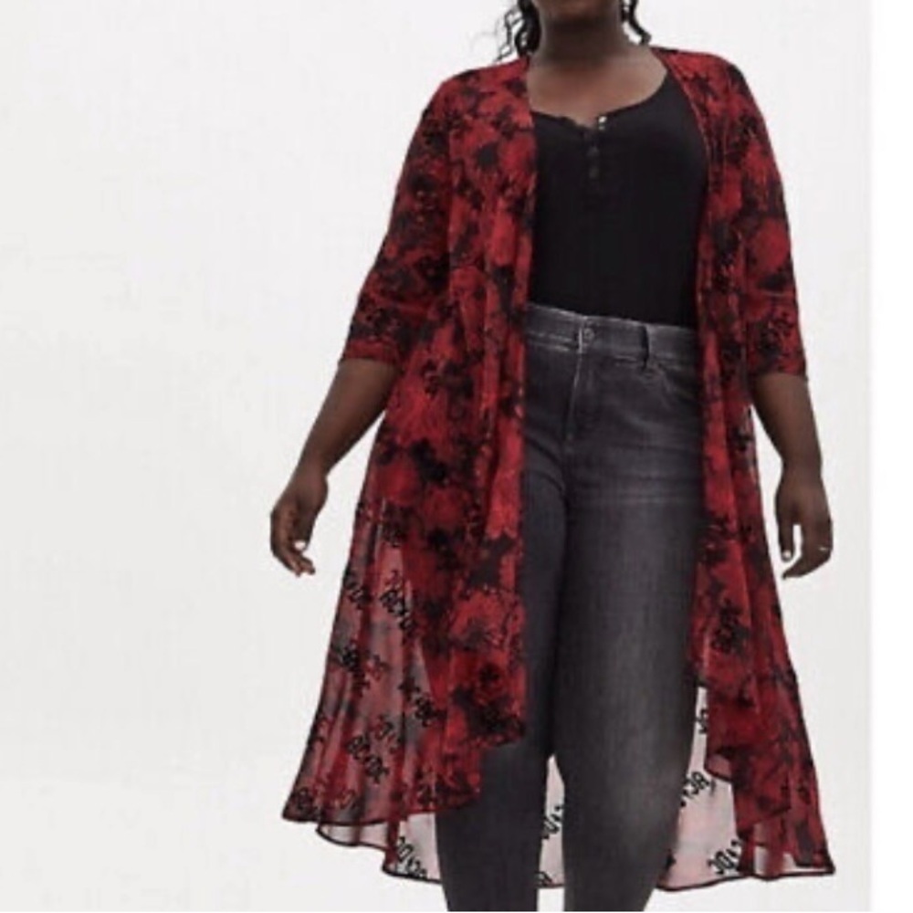 Torrid Black and Red Strapless Camisole Night Out